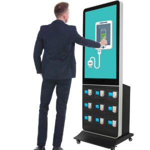 GENEVISION 43/49/55 Inch Vertical Charging Advertising Display - High-Definition Digital Signage with Built-in Charger, Supports iPhone (iOS) & Android Smartphones for Retail, Mall, Restaurant Use (MAD-430/490/550-2509)