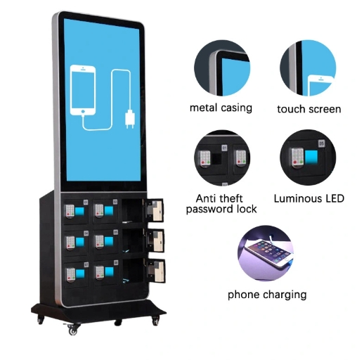 GENEVISION 43/49/55 Inch Vertical Charging Advertising Display - High-Definition Digital Signage with Built-in Charger, Supports iPhone (iOS) & Android Smartphones for Retail, Mall, Restaurant Use (MAD-430/490/550-2509) - imagine 2