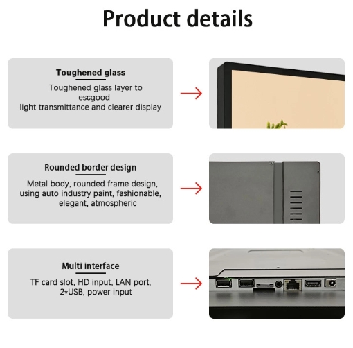 GENEVISION 13.3 to 32 inch Hospital Wall Mount Smart Door Wifi Digital Signage for Elevator (MG-220-A) - imagine 2