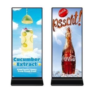 GENEVISION 69.3 Inch Ultra Thin Stretched Display Full Screen Digital Signage Kiosk Ultra Wide LCD Floor Stand Kiosk in 4K Resolution (MT-693-0730)