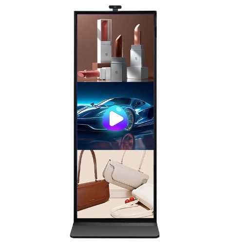GENEVISION Touch Screen Wide View Angle Floor Standing Bar Screen 75 Inch With Microphone Camera (MT750C) - imagine 2
