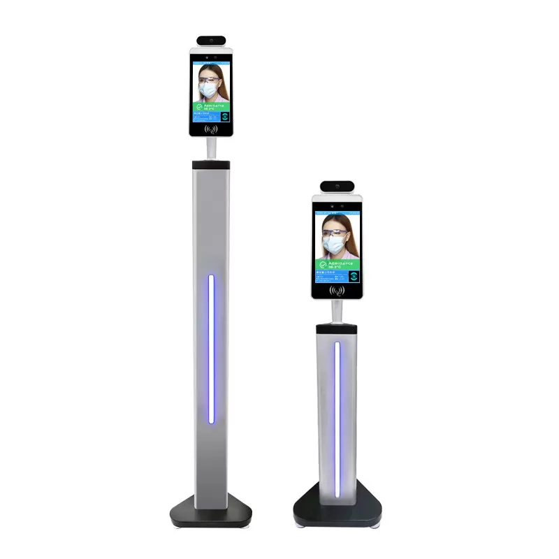 GENEVISION Floor Standing Face Recognition Temperature Measuring Kiosk With 8" LCD Display (M101D)