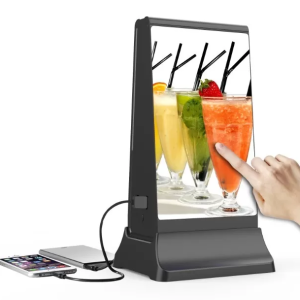GENEVISION Black Digital Advertising Display Stand Small Size Cell Phone Charger Kiosk WIFI (MG101A)