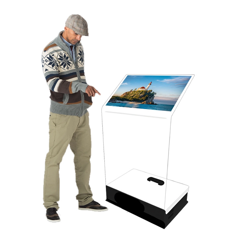 GENEVISION Crystal Holographic Touch Screen Podium Kiosk With Projector For Exhibition Center (MAD-220HA-241105) - imagine 4