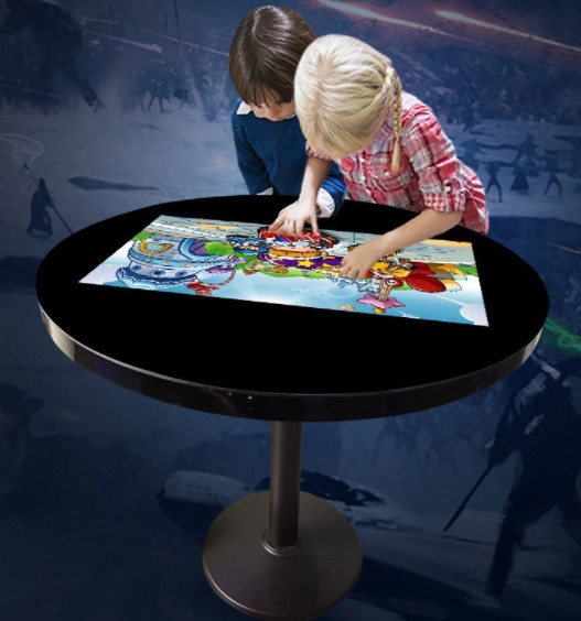 GENEVISION Ten-point Touch Round Smart Coffee Table for Multi-Touch Entertainment and Functionality (TP123) - imagine 2