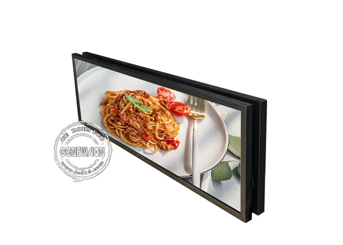 GENEVISION Ceiling Mount Double Sided Stretched Bar LCD For Advertising (MG-485)