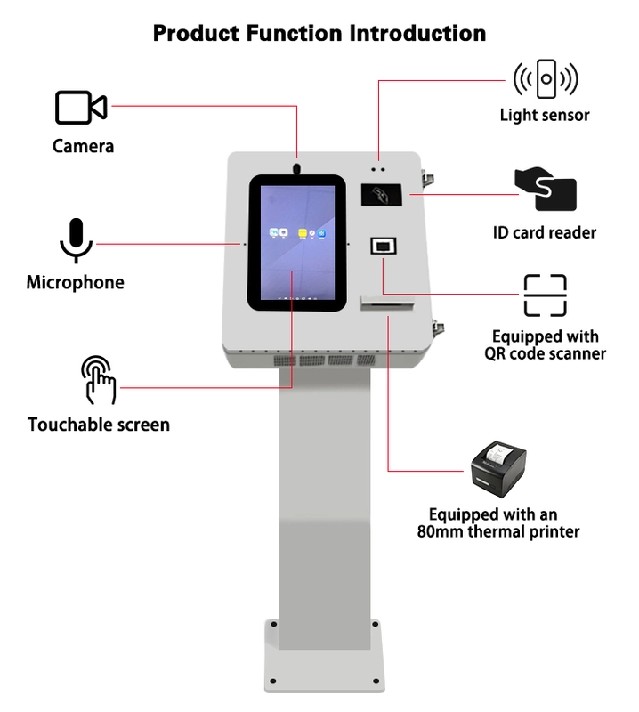 GENEVISION Restaurant Ordering Outdoor Self-service Kiosk PCAP Touch Screen Self-service Kiosk 15.6 Inch Self-service Pos System (MOG-156TP) - imagine 4