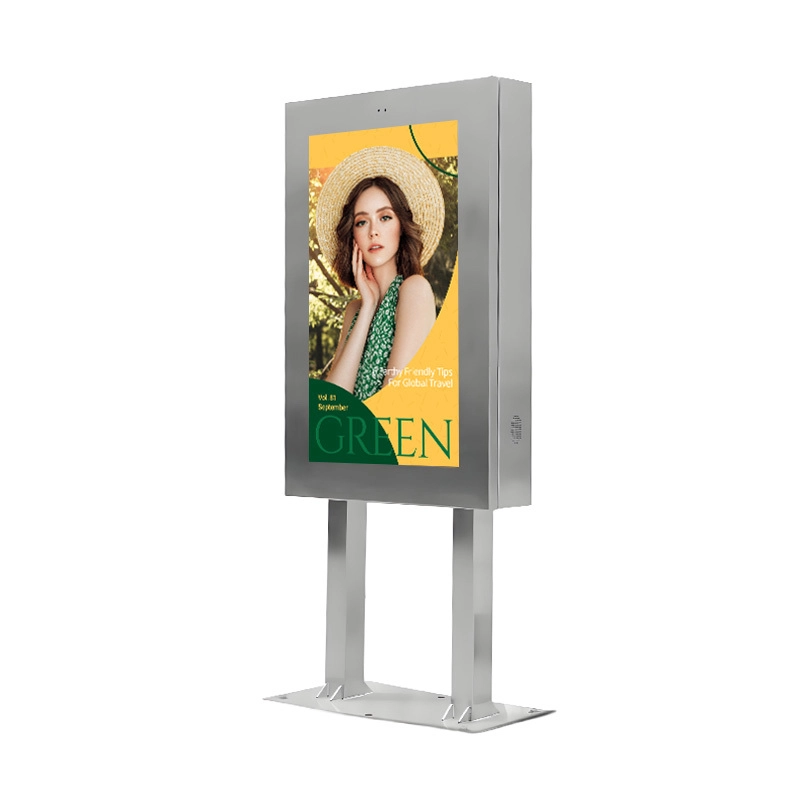 GENEVISION 32" Outdoor IP65 Waterproof Floor Stand Touch Screen Stainless Steel Digital Signage Player - Waterproof Outdoor Advertising Display with HD Screen & Android OS (MAD-023 - imagine 4