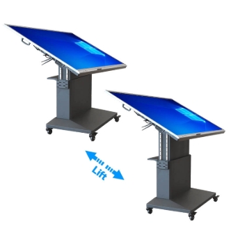 GENEVISION Lift Up Down Rise Fall Flip Left Right Remote Control Stand for 86" 98" 110" Smart Board (Stand) - imagine 6