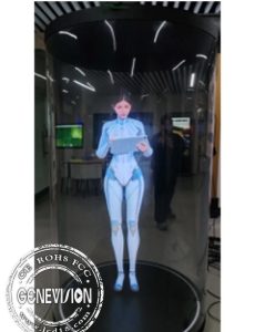 GENEVISION 21.5inch 75 inch Android System AI Technology Mini LED Digital Human Holographic Showcase Advertising Kiosk (MH-220, MH-750)