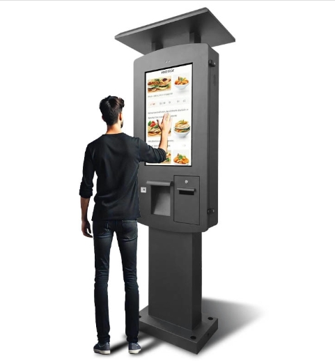 GENEVISION 32" IP65 Waterproof Self Service Payment Kiosk Outdoor Terminal with POS Bracket and Printer (MOAD-320) - imagine 2