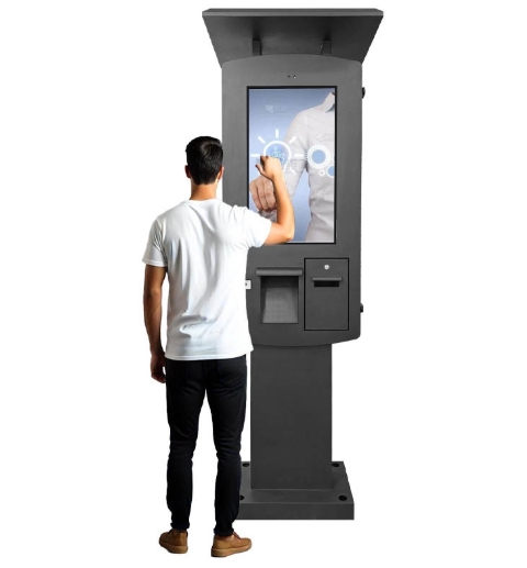 GENEVISION 32" IP65 Waterproof Self Service Payment Kiosk Outdoor Terminal with POS Bracket and Printer (MOAD-320) - imagine 4
