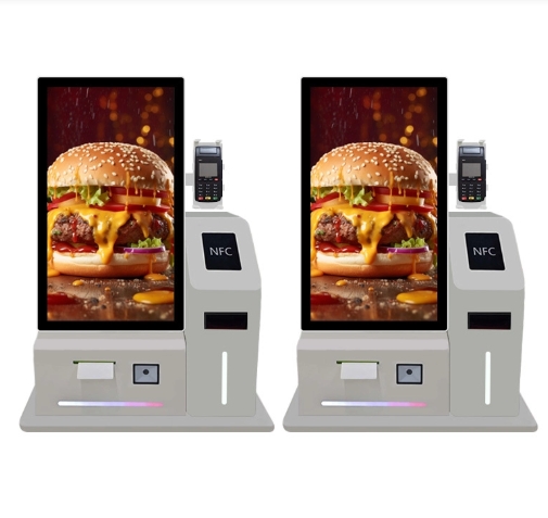 GENEVISION 24inch Desktop WIFI Cash/NFC Online Payment LCD Touch Screen Kiosk Multi-touch Capacitive Display with Printer POS Stand for KFC MacDonalds Restaurant High Quality Player (MAD-240-250731) - imagine 4