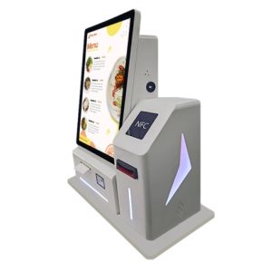 GENEVISION 24inch Desktop WIFI Cash/NFC Online Payment LCD Touch Screen Kiosk Multi-touch Capacitive Display with Printer POS Stand for KFC MacDonalds Restaurant High Quality Player (MAD-240-250731)