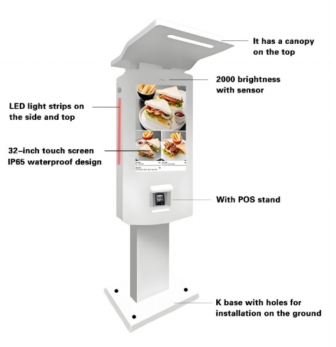 GENEVISION 32" Outdoor IP65 Waterproof Floor Stand (MAD-320) - imagine 2