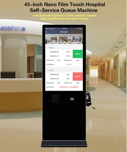 GENEVISION 43 inch LCD Healthcare Hospital Two-Way Intercom Interactive Kiosk Wifi Touch Screen Kiosk (MAD430 Printer) - imagine 5