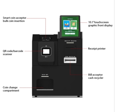 GENEVISION 10.1 Inch Touch Screen Cash Register Machine with Cash Coin Change Function - Automatic Payment Terminal Display Screen Signage (MAD-101-250814) - imagine 3