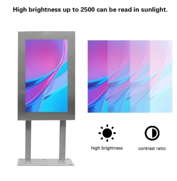 GENEVISION Hot Sale 43 Inch IP65 Stainless Steel Floor Standing Digital Signage - 2000 Nits High Brightness Factory Direct Wholesale (MAD-430-250822) - imagine 3