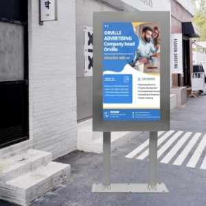 GENEVISION Hot Sale 43 Inch IP65 Stainless Steel Floor Standing Digital Signage - 2000 Nits High Brightness Factory Direct Wholesale (MAD-430-250822)