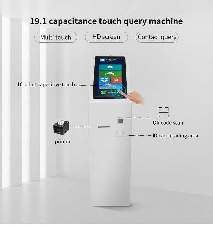 GENEVISION 21.5 Inch IR Multipoint Touch Screen All In One Kiosk With Printer (MAD-220C) - imagine 3