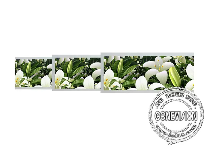 GENEVISION White Super Wide 1920*540 Wall Mount Stretched Lcd Screen Display Half Cut Bar Advertising (MG-550S)