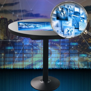 GENEVISION Ten-point Touch Round Smart Coffee Table for Multi-Touch Entertainment and Functionality (TP123)