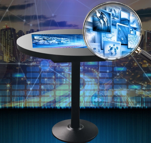 GENEVISION Ten-point Touch Round Smart Coffee Table for Multi-Touch Entertainment and Functionality (TP123)